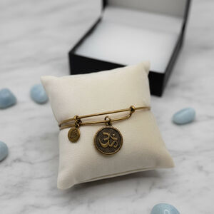 Alex and Ani Om Charm Bangle Bracelet Gold